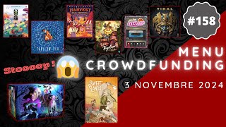 Menu Crowdfunding 05112024  Trench Crusade Tikal Legends Tend Dice Throne Outcasts etc [upl. by Nrubloc]