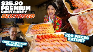 35 PREMIUM SUSHI BUFFET DESTROYED  OVER 200 PIECES OF SUSHI EATEN  AYCE SUSHI IN SG [upl. by Leopold]