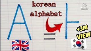 learn to write the korean alphabet from A to Z  English handwriting  Calligraphy [upl. by Shermy]