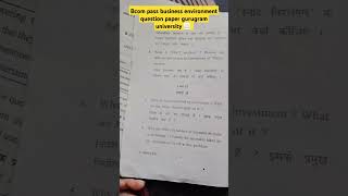 Bcom pass business environment question paper 📃 gurugram university 💫 [upl. by Aissac]