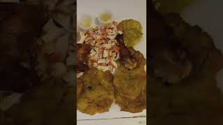 Medio pollo asado tostones king crab mayo y ajo [upl. by Notsur]