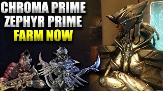 Chrome Prime Zephyr Prime Back In Warframe How To Farm  Warframe Hunters [upl. by Alleira756]