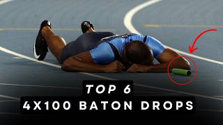 Top 6 Most Shocking 4x100 Baton Drops  Relay Race Disasters [upl. by Anyt469]