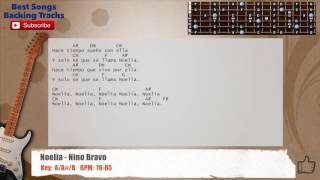 🎸 Noelia  Nino Bravo Guitar Backing Track with chords and lyrics [upl. by Nnairrek]