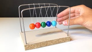 How to Make Simple Newton’s Cradle at Home [upl. by Alhsa664]