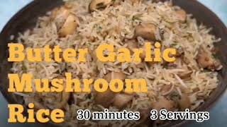 Butter Garlic Mushroom Rice  Easy amp Delicious OnePot Recipe 🍄🍚 [upl. by Sharline]