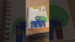 Rams OBJ drawing🏈💙💛 fypシ゚viral football drawing OBJ [upl. by Wheaton]