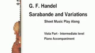 Handel Sarabande and Variations Viola Play Along with Piano Accompaniment [upl. by Kazmirci]