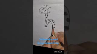 Easy giraffe drawing with h easydrawingforkids shortsvideo monicapunia [upl. by Ylelhsa]