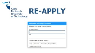 How to reapply at CPUT  Upgrading or Returning applicant [upl. by Danie]