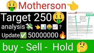 Motherson stock latest update today Motherson share Target 250🚀 Samvardhana Motherson International [upl. by Yrrap382]