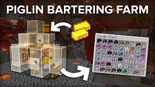 ULTIMATE MINECRAFT BARTERING FARM  EFFICIENT PIGLIN TRADING GUIDE [upl. by Haelem]