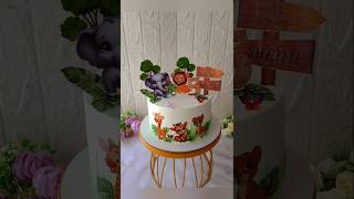 ഒരു Jungle Theme cake കണ്ടാലോ🐯🦁shortfeed junglethemecake cakemasters cartooncake [upl. by Ahouh]