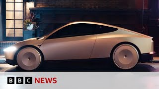 Elon Musk unveils Cybercab at Tesla robotaxi event  BBC News [upl. by Perri]