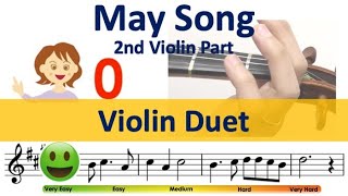 May song violin duet 2nd violin sheet music and easy tutorial [upl. by Kealey485]