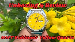 Unboxing HMT Kohinoor Yellow Quartz Watch  HMT Most Beautiful Watch   Only Rs 2375 trending [upl. by Grete]