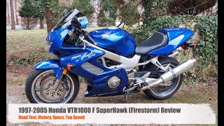 19972005 Honda VTR1000 F SuperHawk Firestorm Review  Road Test History Specs [upl. by Brogle506]