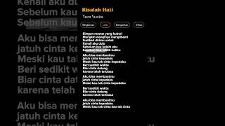 Lirik Lagu Risalah HatiYura Yunita lirikgoogle liriklagu spotify liriklagugoogle songlyrics [upl. by Enalb]