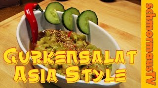 Gurkensalat Asia Style  Cucumber salad Asia Style [upl. by Mittel]