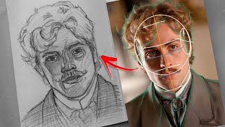 draw portrait using Loomis method step by step tutorial  pencil sketch drawingtutorial aartoosh [upl. by Milicent]