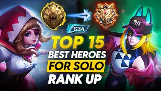 TOP 15 BEST HEROES TO SOLO RANK UP TO MYTHICAL IMMORTAL FASTER BEFORE THE SEASON ENDS [upl. by Aserret]