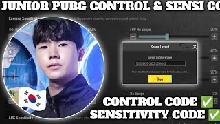 2024 JUNIOR PUBG SENSITIVITY SETTINGS CODE 33 JUNIOR PUBG CONTROL SETTINGS CODE 33 5 FINGER [upl. by Lorou]