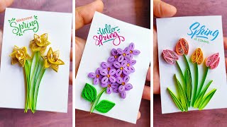 DIY Paper Quilled Spring Flowers 😊🌷 [upl. by Anyalram]