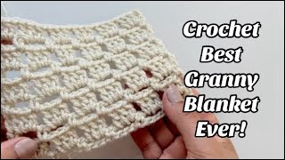 CROCHET BEST GRANNY BLANKET EVER  EASY [upl. by Aleik]