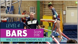 Level 4  Bars  Gymnastics State Championships 2022 [upl. by Ekez]