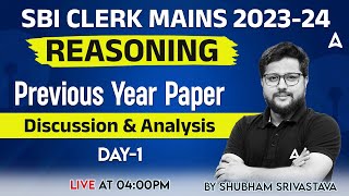 SBI Clerk Mains 202324  SBI Clerk Previous Year Paper Analysis  Day 1  By Shubham Srivastava [upl. by Lalaj251]