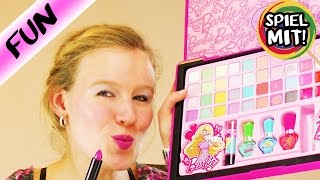 Barbie make up  KATHI SCHMINKT SICH mit dem SchminkLaptop mit über 50 Lidschatten  Lippenstifte [upl. by Janette]