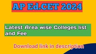 AP EDCET COLLEGES LIST 2024 I LATEST COLLEGES FEE I pnkeducation [upl. by Diane-Marie]