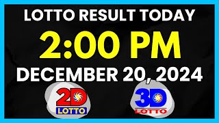 Lotto Result Today 2PM December 20 2024 Swertres EZ2 PCSO Lotto Draw [upl. by Eilra]