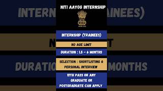 Niti Aayog Internship 2024  Internship For College StudentsGovernment Online Internship 💼🔥shorts [upl. by Akcire]