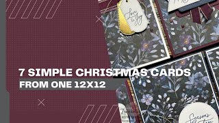 7 Simple Christmas Cards from One 12x12 [upl. by Aneloc]