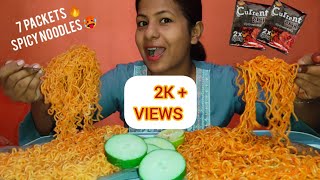 7 Packets 2x🔥🥵 Current Noodles shorts mukbang asmr noodles spicy [upl. by Atsylac342]