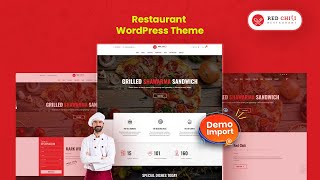 RedChili  Restaurant WordPress Theme Demo Content Import [upl. by Aleehs]