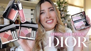 DIOR SPRING 2024 COLLECTION Review  DIOR Pink Organza Eyeshadow Palette Delicate Rose Blush amp More [upl. by Glynis]