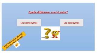 Les homonymes et les paronymes [upl. by Neelat]