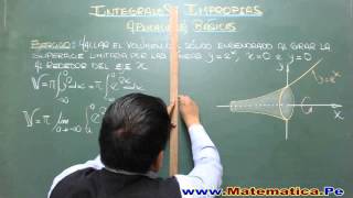 INTEGRALES IMPROPIAS APLICADAS EN VOLUMENES DE SOLIDOS DE REVOLUCION EJERCICIO RESUELTO [upl. by Nolram]