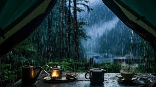 Torrential Rain amp Thunder On A Camping Tent  Lost In The Forest  Sleep To Rain Sounds In The Wild [upl. by Egwin932]