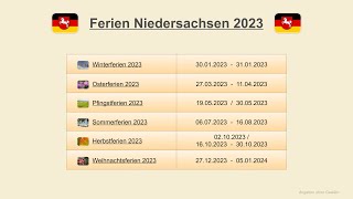 Ferien Niedersachsen 2023 [upl. by Siurad]