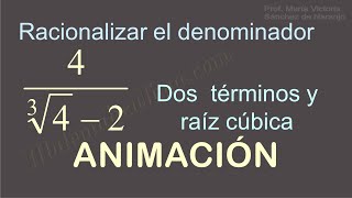 Racionalizar el denominador Binomio con raíces cúbicas [upl. by Coriss]