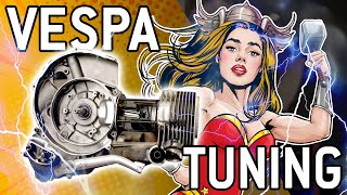 VESPA Motor Tuning  27 PS Update Vespa Rally 200 mit Quattrini 244 [upl. by Lumbard]