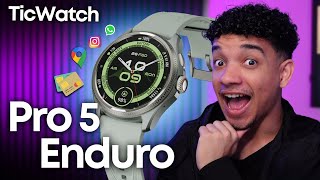 😍INCRÍVEL Novo TicWatch Pro 5 ENDURO  Supera o Galaxy Watch [upl. by Layton]