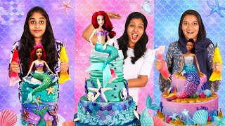 3 MERMAID CAKE DECORATING CHALLENGE 🤩  മത്സ്യകന്യക കേക്ക് DECORATING ചലഞ്ച്  PULLOTHI [upl. by Atteinotna110]