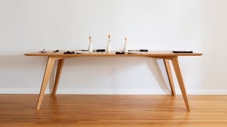 DIY Dining Table  Mid Century Modern  Woodworking [upl. by Mccowyn]