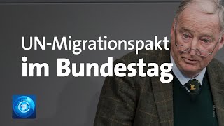 UNMigrationspakt Hitzige Debatte im Bundestag [upl. by Nirroc18]