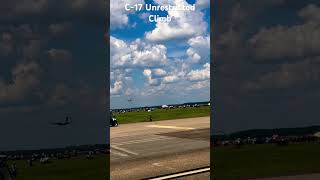 C17 at an unrestricted climb at the end airshow aviation airfest c17globemaster steepclimb [upl. by Nnainot]