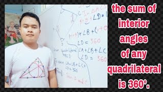 G9 math proof the sum of interior angles of any quadrilateral is 360° G9သင်္ချာ [upl. by Stoughton267]